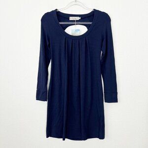 Fighting Eel Hawaii Womens XS Navy Blue Arch Long Sleeve Jersey Dress